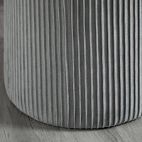 HOMCOM 15'' Small Padded Ottoman Foot Stool with Wrinkle Fabric Design, Thick Sponge Padding and Solid Base, Grey(m-10)