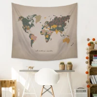 Stratton "Adventure Await" Map Wall Tapestry(m-2)