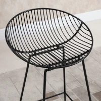 HOMCOM Modern Bar Stools Set of 2, Bar Height Barstools, 29.5" Seat Height Bar Chairs for Kitchen, Pub with Backrest and Footrest, Steel Frame, Black(m-13)