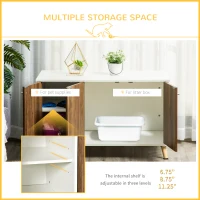 PawHut Cat Litter Box Enclosure Hidden Cat Furniture w/ Adjustable Shelf Magnetic Door(m-7)