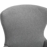 Vinsetto Swivel Office Chair Modern Linen Upholstered Home Computer Desk Task Chair with Cushioned Arm, Wheels, Adjustable Height, Grey(m-13)