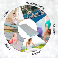 Soozier Gym Exercise Mat 16.5’ Air Track - Light Grey/Green(m-6)