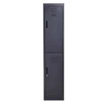 Vinsetto 71" 2 Tier Freestanding Steel Metal Lockable Employee Wall Locker Storage Cabinet - Black(m-5)