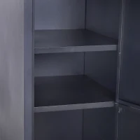 Vinsetto 71" 2 Tier Freestanding Steel Metal Lockable Employee Wall Locker Storage Cabinet - Black(m-10)