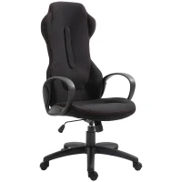 Vinsetto High Back Racing Style Gaming Office Chair Ergonomic PC Computer  Linen Fabric  Black/Red(m-1)