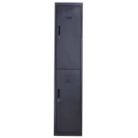 Vinsetto 71" 2 Tier Freestanding Steel Metal Lockable Employee Wall Locker Storage Cabinet - Black(m-6)