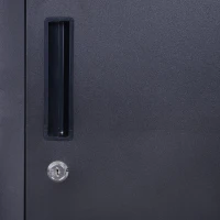 Vinsetto 71" 2 Tier Freestanding Steel Metal Lockable Employee Wall Locker Storage Cabinet - Black(m-7)