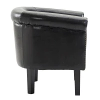 HomCom Faux Leather Traditional Club Armchair Smoking Chair - Dark Brown Black(m-9)