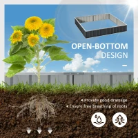 Outsunny Metal Raised Garden Bed No Bottom DIY Large Steel Planter Box w/ Gloves(m-4)