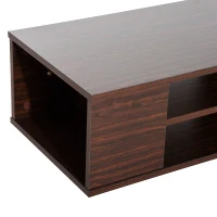 HomCom 48” Modern Wooden Floating Media Center Shelf Unit - Brown Woodgrain(m-7)