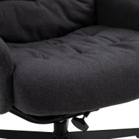 HOMCOM Fabric Recliner with Footrest - Modern Elegant Reclining with Sturdy Metal Base - Thick Padded Cushion - Dark Grey(m-9)