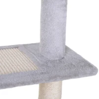 PawHut 40" 5-Level Revolving Stair Cat Tree Scratcher Climbing Activity Tower with Play Center and Resting Perch - Gray(m-10)