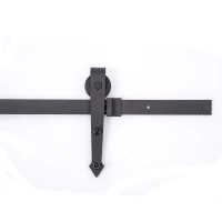 HomCom 6' Modern Interior Sliding Barn Door Hardware Kit - Black Carbon Steel Arrow(m-5)
