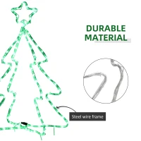 Outsunny 30" Outdoor LED Christmas Tree Rope Lights, LED Outdoor Christmas Decoration with Ground Stakes, Green(m-7)