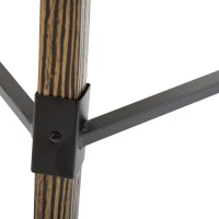 HomCom 2 Piece 24" Tall Rustic Industrial Armless Square Wood Top Bar Stool Set - Black / Woodgrain(m-10)