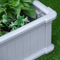 Outsunny 48" x 48" x 12" Raise Garden Bed Kit, Raised Planter Box, Above Ground Garden for Flowers, Herb, Vegetables with Easy Assembly, Gray(m-13)