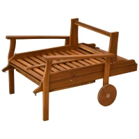 Outsunny Reclining Relaxing Chaise Lounge Chair with 4-Level Adjustable Backrest & Convenient Pull-Out Side Tray(m-16)