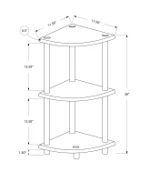 Monarch 30" Modern 3-Tier Corner Display Shelf Accent Table - Reversible Black or White Finish(m-4)