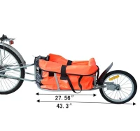 Aosom Solo Single -Wheel Bicycle Cargo Bike Trailer - Orange(m-3)