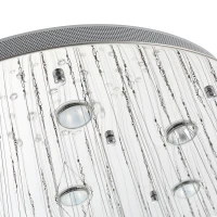 HOMCOM K9 Crystal Glass Fixture Raindrop Chandelier with Stainless Steel Board GU10 Bulb Compatible(m-7)