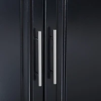 HOMCOM Rolling Kitchen Island with Storage, Portable Kitchen Cart with Stainless Steel Top, 2 Drawers, Spice, Knife and Towel Rack and Cabinets, Black(m-20)