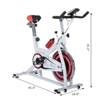 Soozier Pro Upright Indoor Cardio Bike with LCD Monitor – White and Red(m-3)