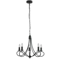 HOMCOM 5 Lamp-socket Foldable Retro Pendant Lamp Wrought Iron Decoration Lamp(m-4)