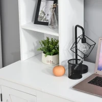 HOMCOM Home Office Computer Desk with Hutch and Storage Cabinet and 6 Shelves, White(m-12)