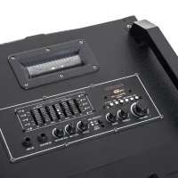 HomCom 37" 80 Watt Portable LED Wireless Bluetooth Compatible Dual Speaker Stereo with Wheels(m-10)