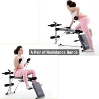 Soozier Steel Height Adjustable Multi-Position Abdominal Sit-Up Home Gym Bench with LCD Monitor and Resistance Bands(m-6)