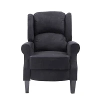 Open Box HomCom Personal Heated Vibrating Faux Suede Massage Recliner Chair - Black(m-1)