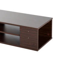 HomCom 48” Modern Wooden Floating Media Center Shelf Unit - Brown Woodgrain(m-9)