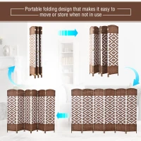 HomCom 6ft 6-Panel Diamond Weave Folding Room Divider with Freestanding Folding Screen & Stylish Wicker Material(m-7)