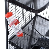 Pawhut 37” 4 Level Indoor Small Animal Cage Hutch - Black(m-7)