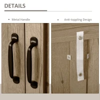 HOMCOM Rustic Farmhouse Sideboard, Accent Buffet Cabinet with Double Barn Doors and Fixed Shelf, Oak Finish(m-4)