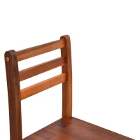 HomCom 2 Piece 28" Tall Classic Bar Height Acacia Wood Slat Back Pub Chair(m-10)