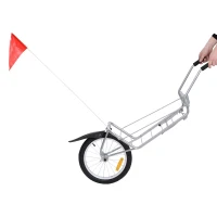 Aosom Single Wheel Foldable Bicycle Cargo Trailer - Red(m-3)