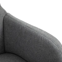 Vinsetto Swivel Office Chair Modern Linen Upholstered Home Computer Desk Task Chair with Cushioned Arm, Wheels, Adjustable Height, Grey(m-14)