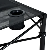 Outsunny Outdoor Folding Camping Table with Cup Holders - Black(m-9)
