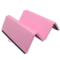 Soozier 6' x 4' x 2" PU Leather Folding Gymnastics / Martial Arts Mat - Pink(m-2)