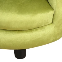 Qaba Velvet Kids Armchair Kids Furniture with Armrest, Plastic Legs - Green(m-9)