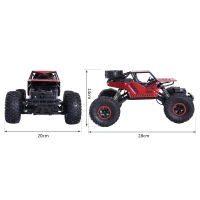 Aosom 1:16 Scale 2.4Ghz 4WD RC Rock Crawler Off-Road Electric Monster Truck - Red(m-3)