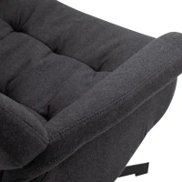 HOMCOM Fabric Recliner with Footrest - Modern Elegant Reclining with Sturdy Metal Base - Thick Padded Cushion - Dark Grey(m-6)