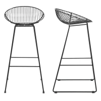 HOMCOM Modern Bar Stools Set of 2, Bar Height Barstools, 29.5" Seat Height Bar Chairs for Kitchen, Pub with Backrest and Footrest, Steel Frame, Black(m-12)