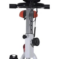 Soozier Pro Upright Indoor Cardio Bike with LCD Monitor – White and Red(m-5)