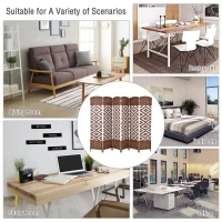 HomCom 6ft 6-Panel Diamond Weave Folding Room Divider with Freestanding Folding Screen & Stylish Wicker Material(m-4)
