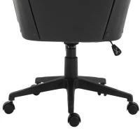 Vinsetto Swivel Office Chair Modern Linen Upholstered Home Computer Desk Task Chair with Cushioned Arm, Wheels, Adjustable Height, Grey(m-15)