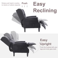 Open Box HomCom Personal Heated Vibrating Faux Suede Massage Recliner Chair - Black(m-6)