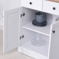 HOMCOM 71" Buffet with Hutch, Kitchen Pantry Cabinet, Bookcase with Drawers & Shelves for Living Room, White(m-12)