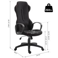 Vinsetto High Back Racing Style Gaming Office Chair Ergonomic PC Computer  Linen Fabric  Black/Red(m-3)